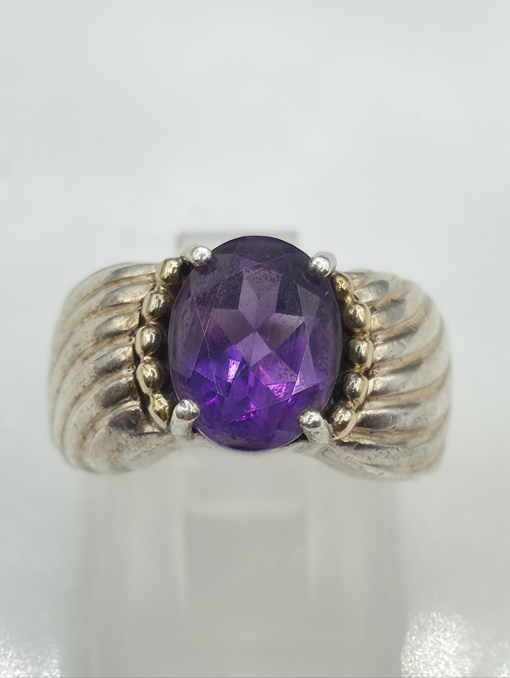 Rare Designer Signed Clyde Duneier Genuine Amethyst ring